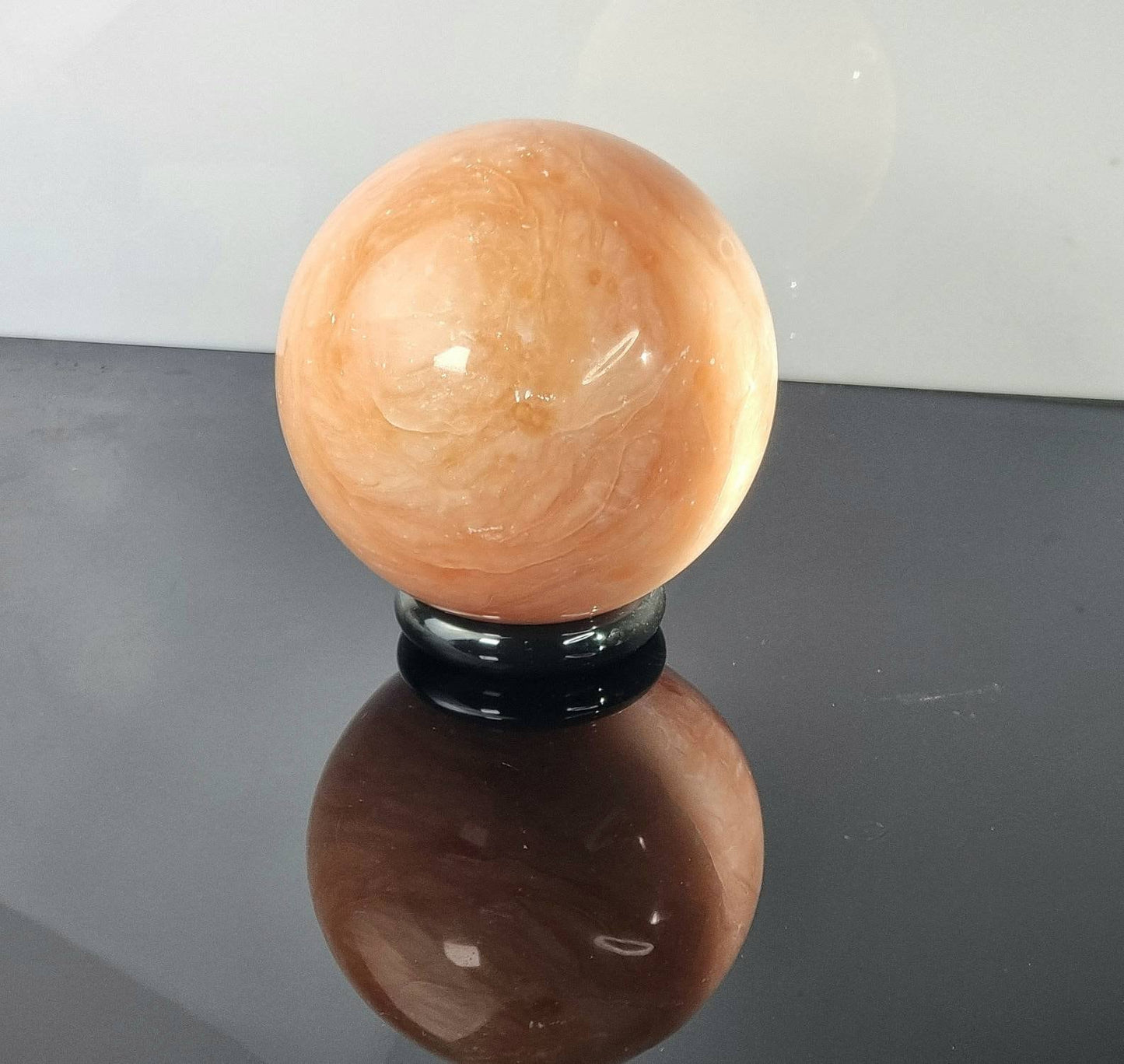 Extra Large Peach Calcite Crystal Sphere