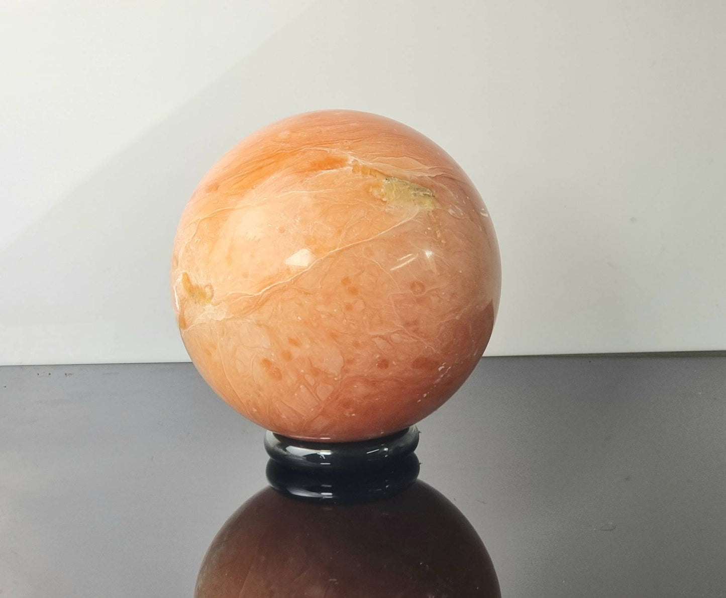 Extra Large Peach Calcite Crystal Sphere