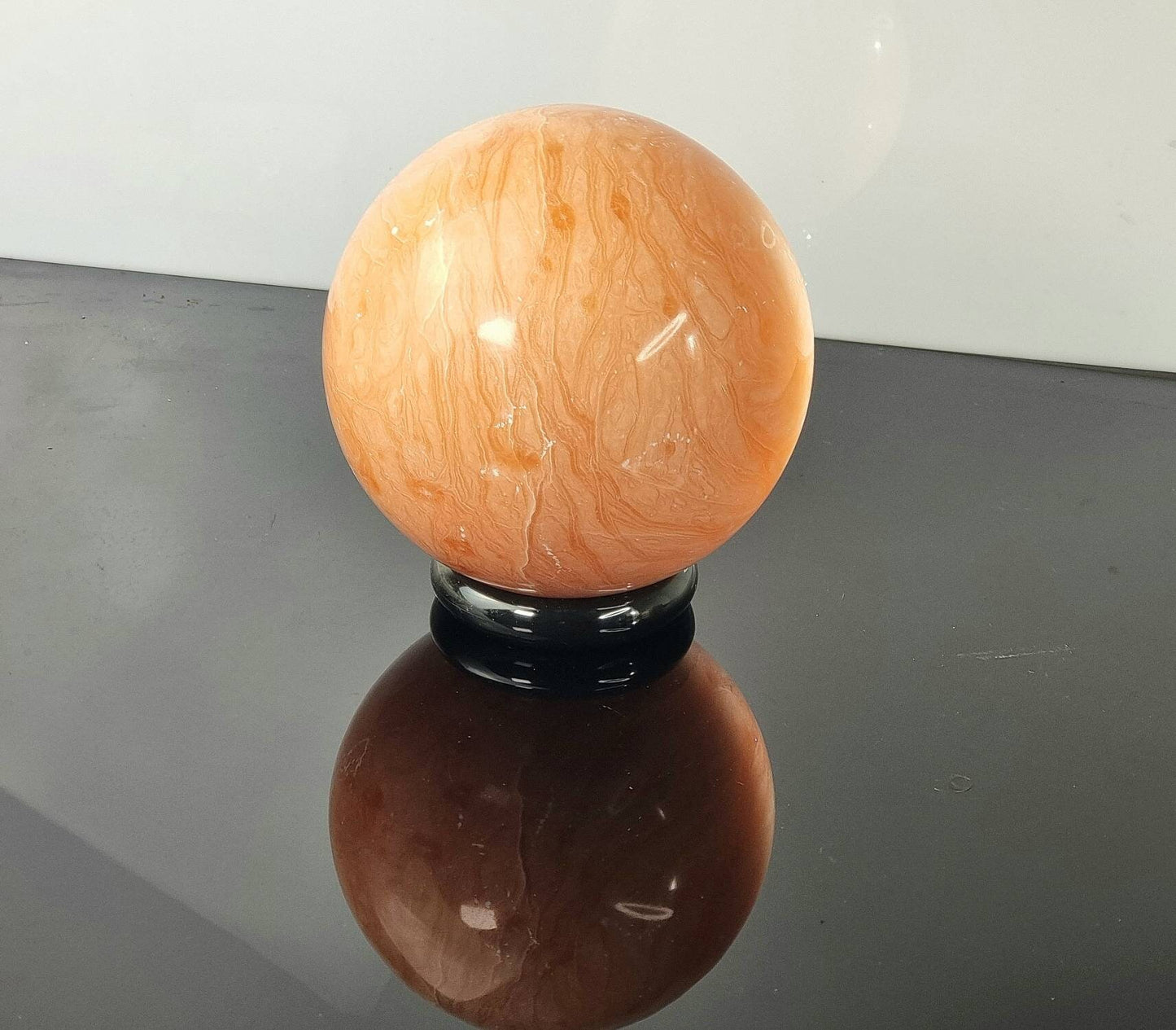 Extra Large Peach Calcite Crystal Sphere