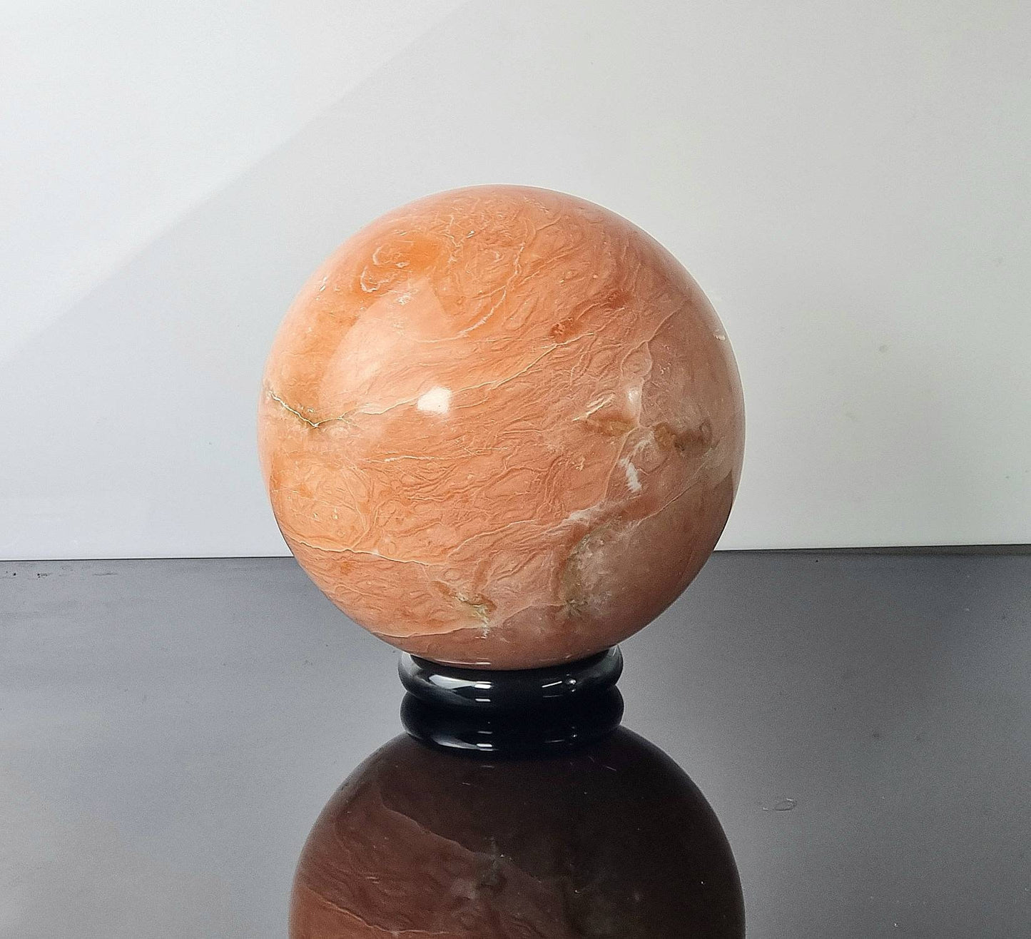 Extra Large Peach Calcite Crystal Sphere