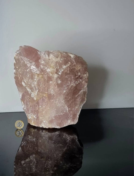 2xl) Extra Large Rose Quartz Crystal Rough Raw