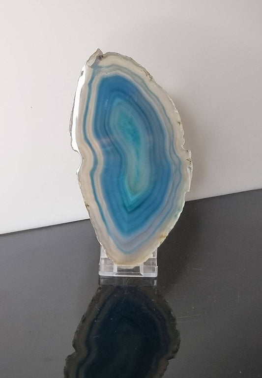 ASD4) large Agate Crystal Slice Green Coaster