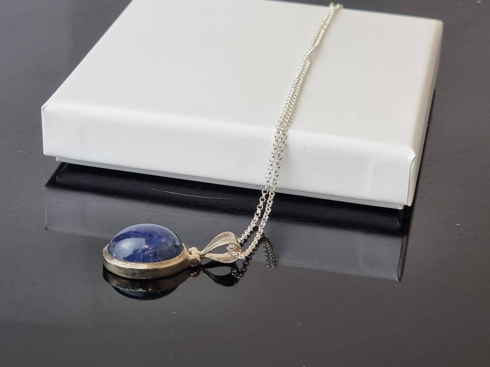 123) Tanzanite Crystal Necklace 925 Silver