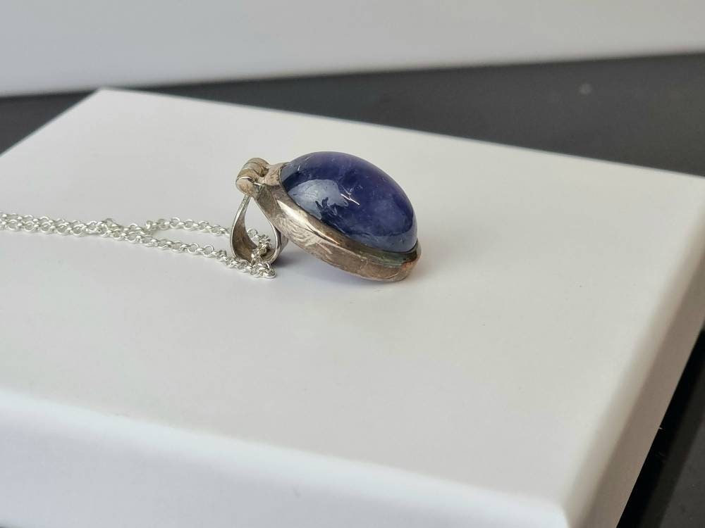 123) Tanzanite Crystal Necklace 925 Silver