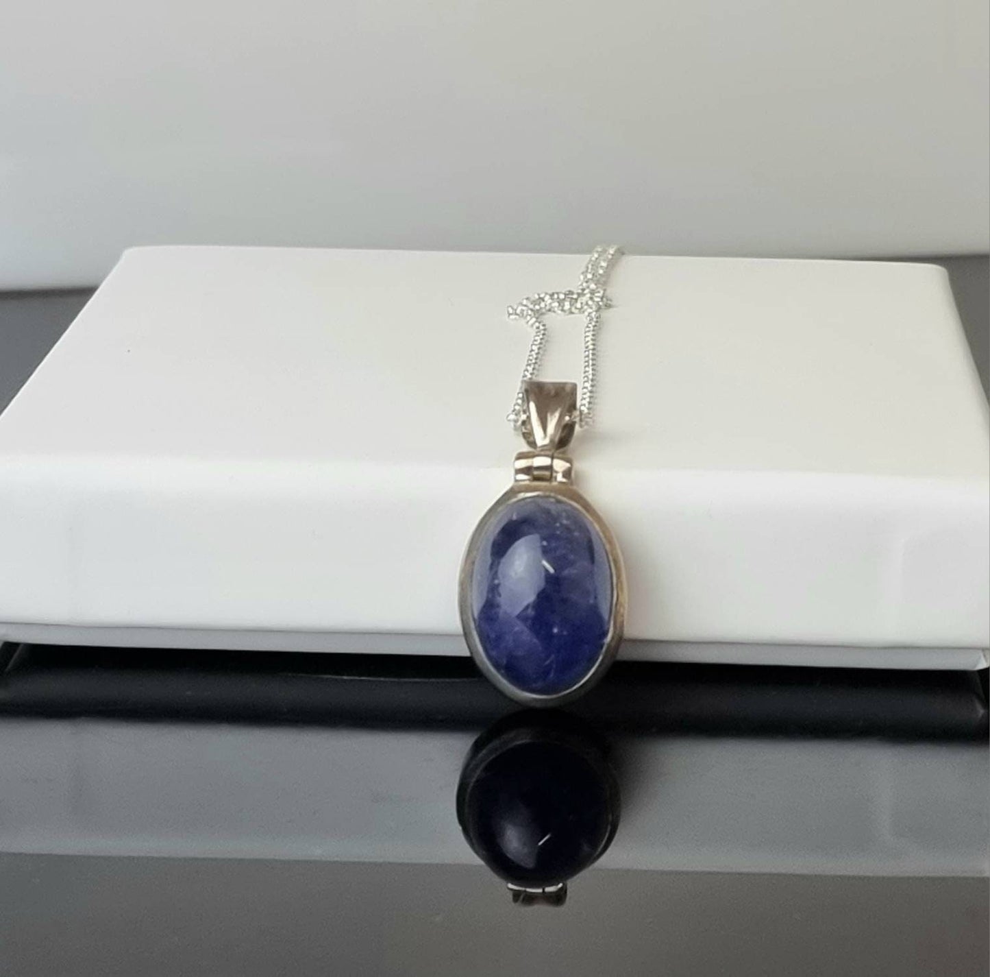 123) Tanzanite Crystal Necklace 925 Silver