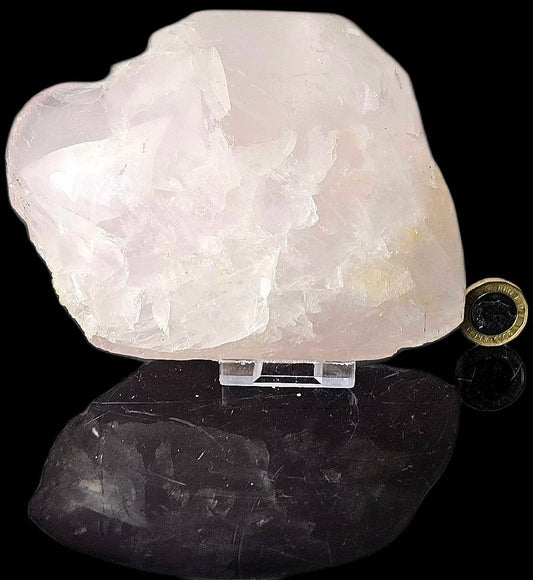 16) Rose Quartz Crystal Half Polished