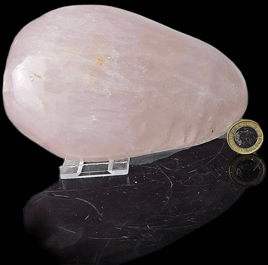 13) Rose Quartz Crystal Half Polished