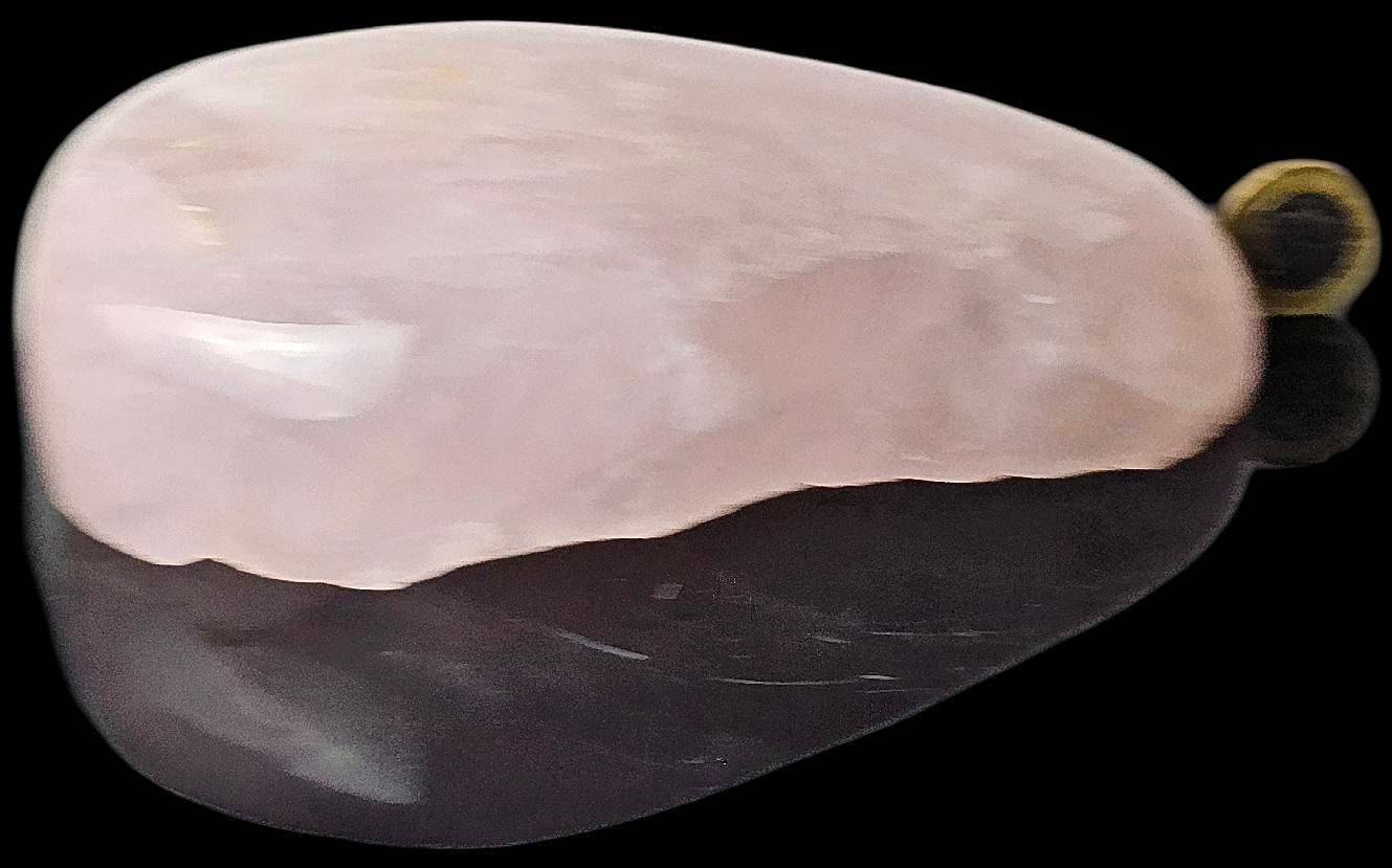 13) Rose Quartz Crystal Half Polished