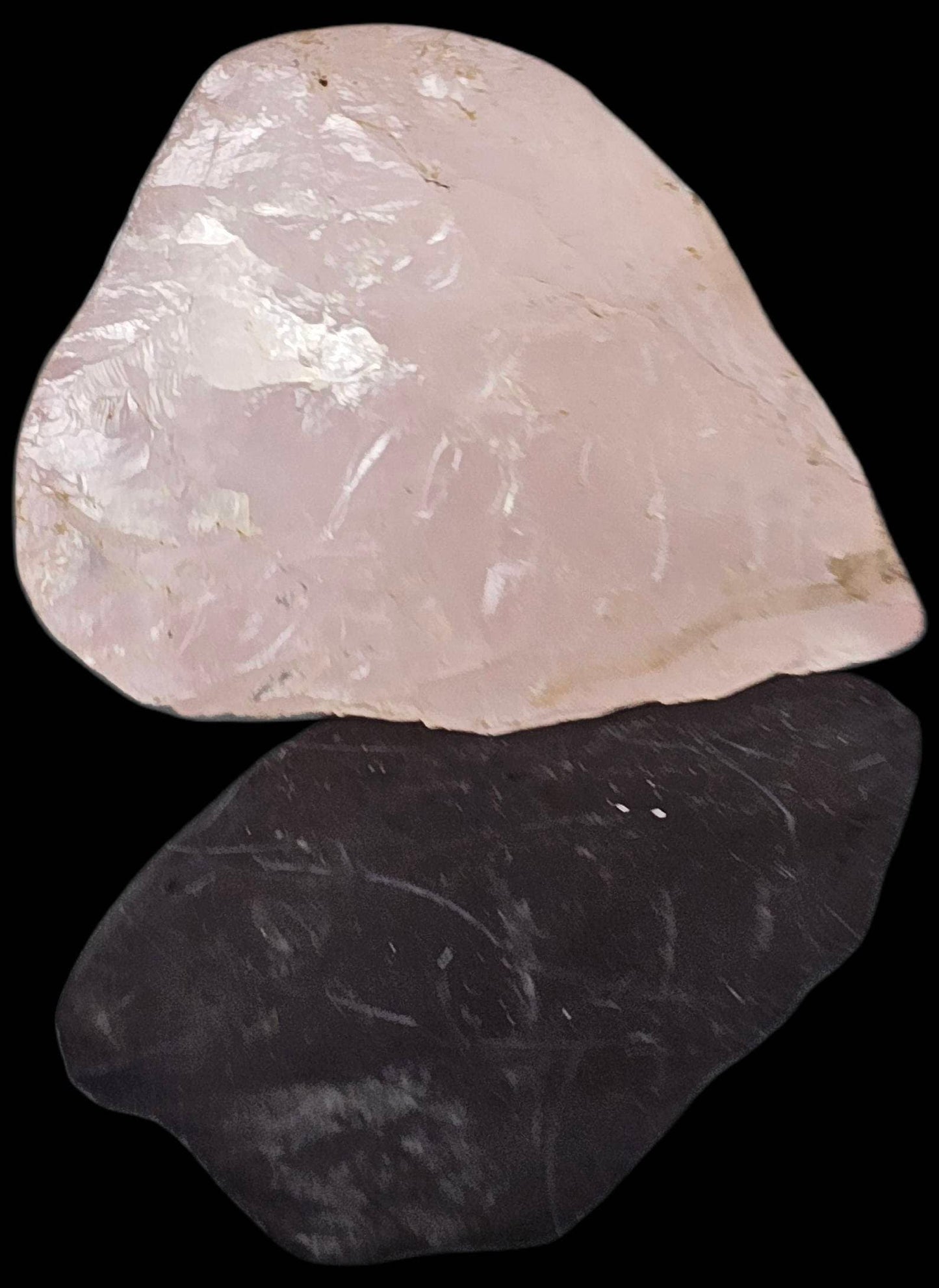 15) Rose Quartz Crystal Half Polished