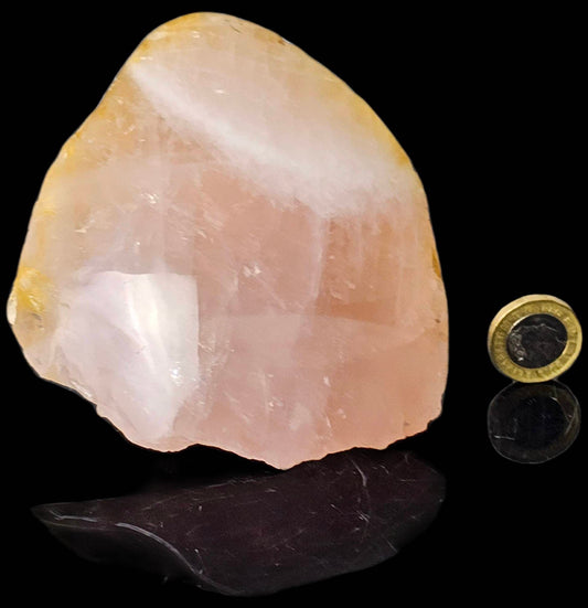 12) Rose Quartz Crystal Half Polished