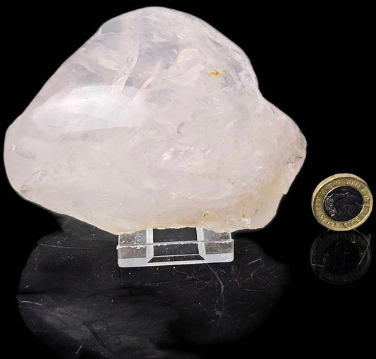 10) Rose Quartz Crystal Half Polished