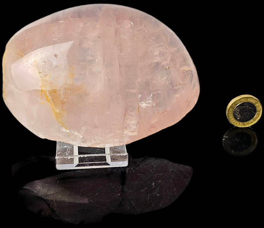 9) Rose Quartz Crystal Half Polished