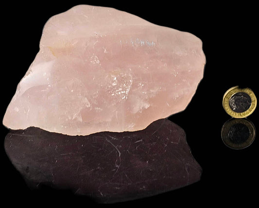 7) Rose Quartz Crystal Half Polished