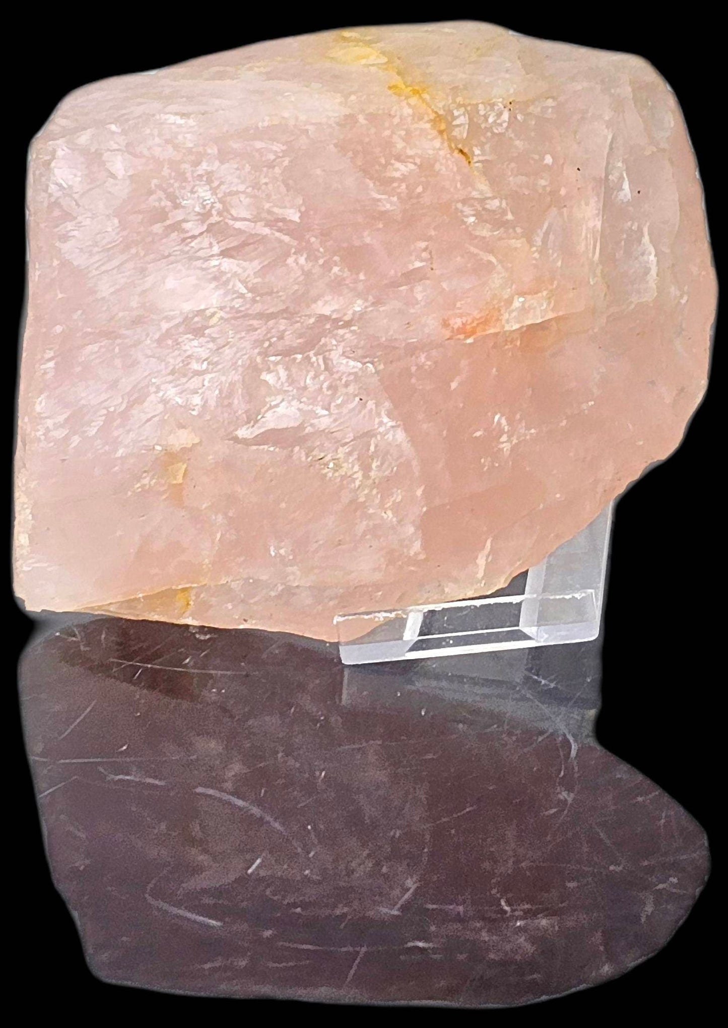 6) Rose Quartz Crystal Half Polished