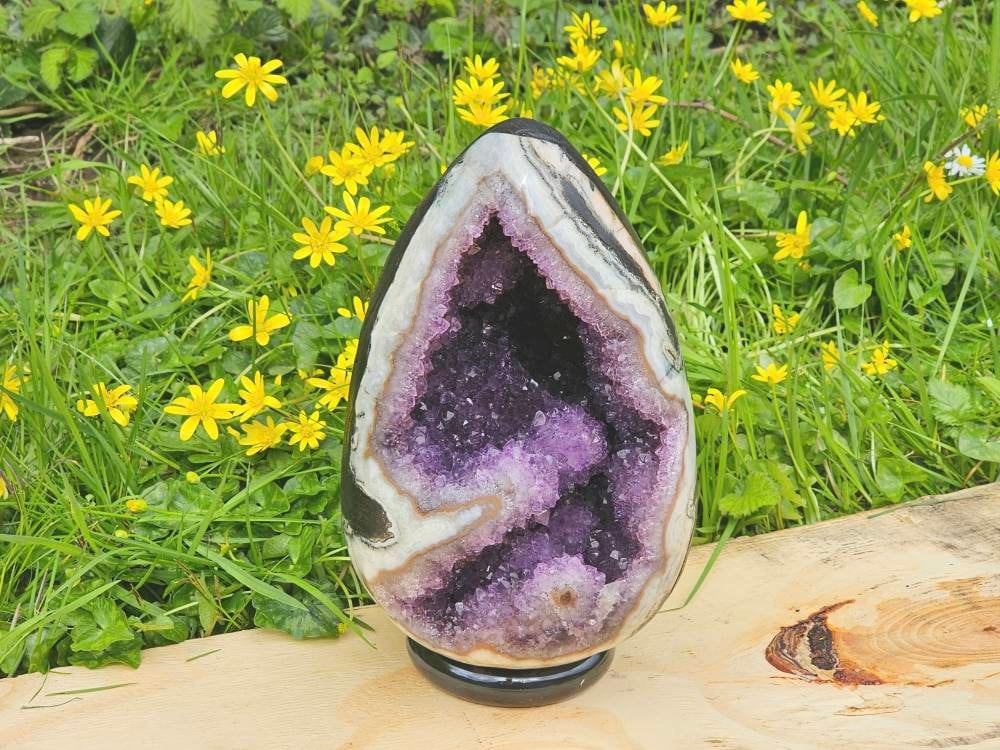 5) Large Unique Amethyst Crystal Egg