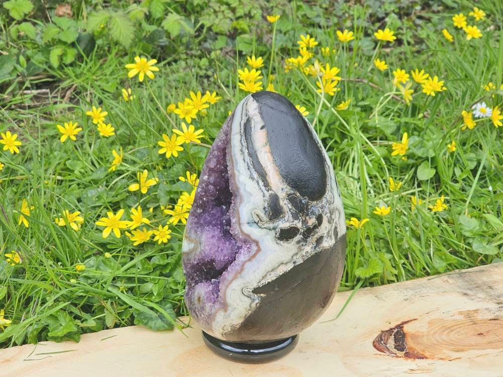 5) Large Unique Amethyst Crystal Egg