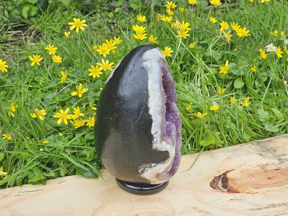 5) Large Unique Amethyst Crystal Egg