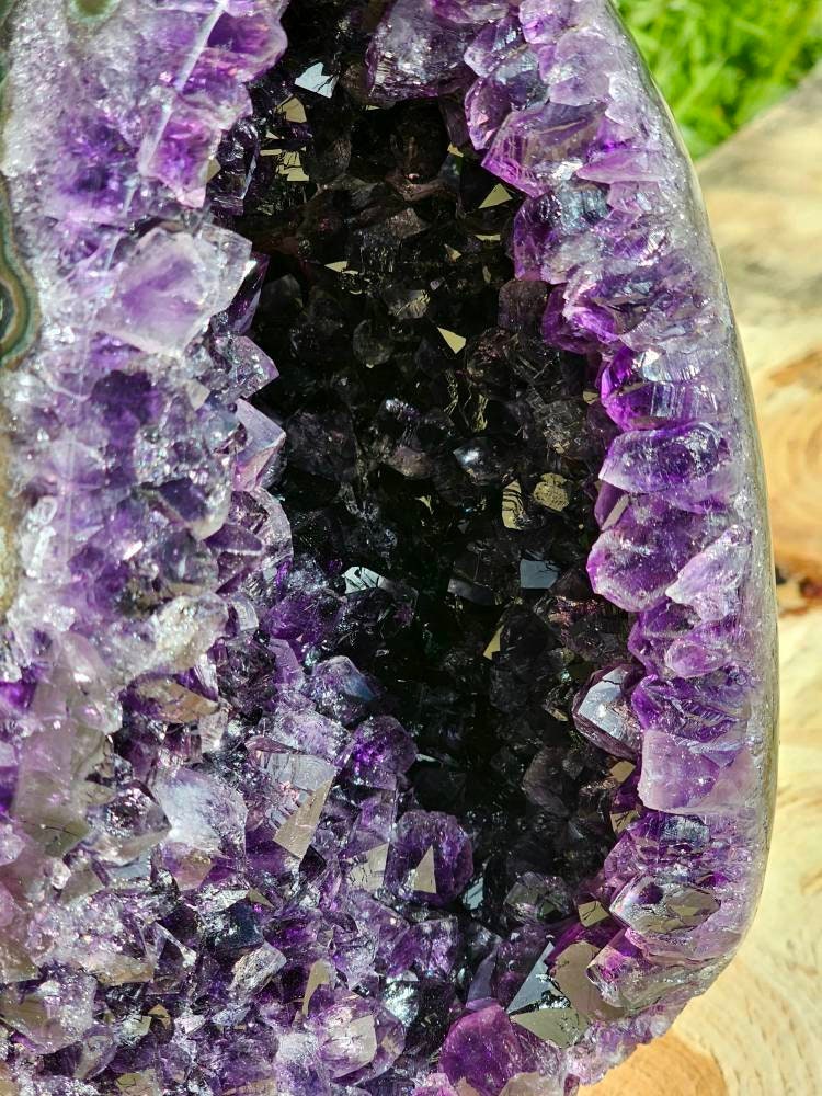 2) Large Amethyst Crystal Egg Unique Interior Display Piece