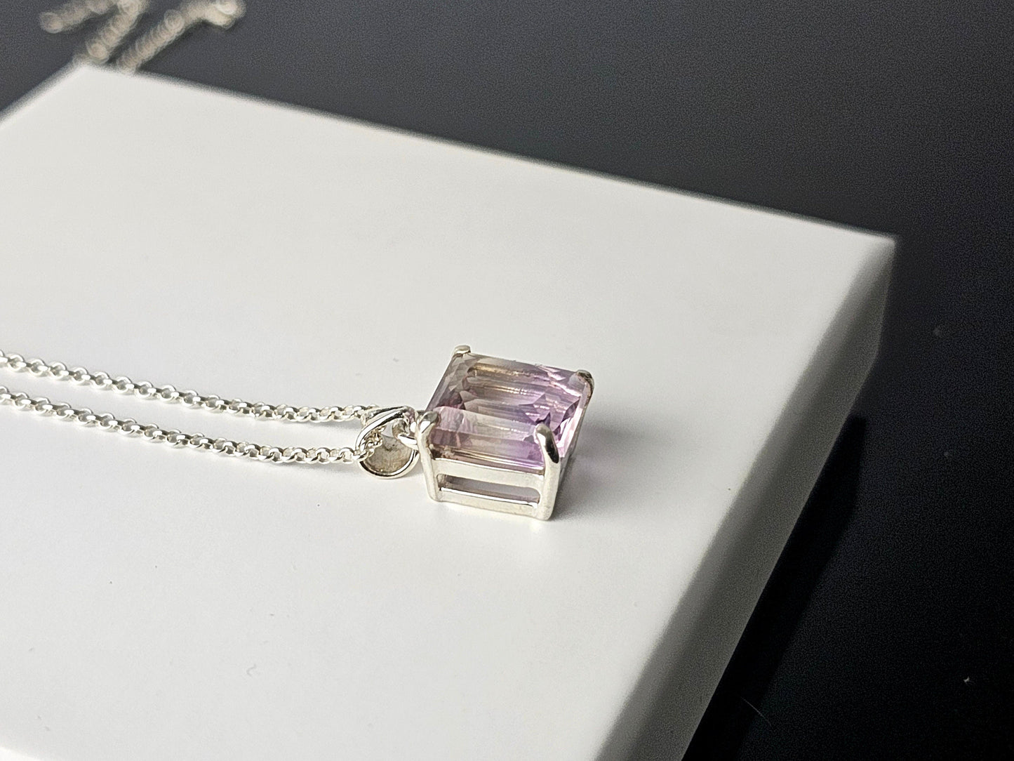 320) Ametrine Crystal Necklace 925 Silver