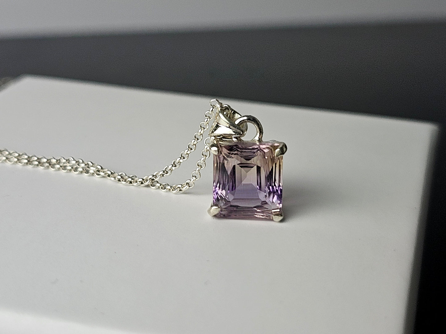 320) Ametrine Crystal Necklace 925 Silver