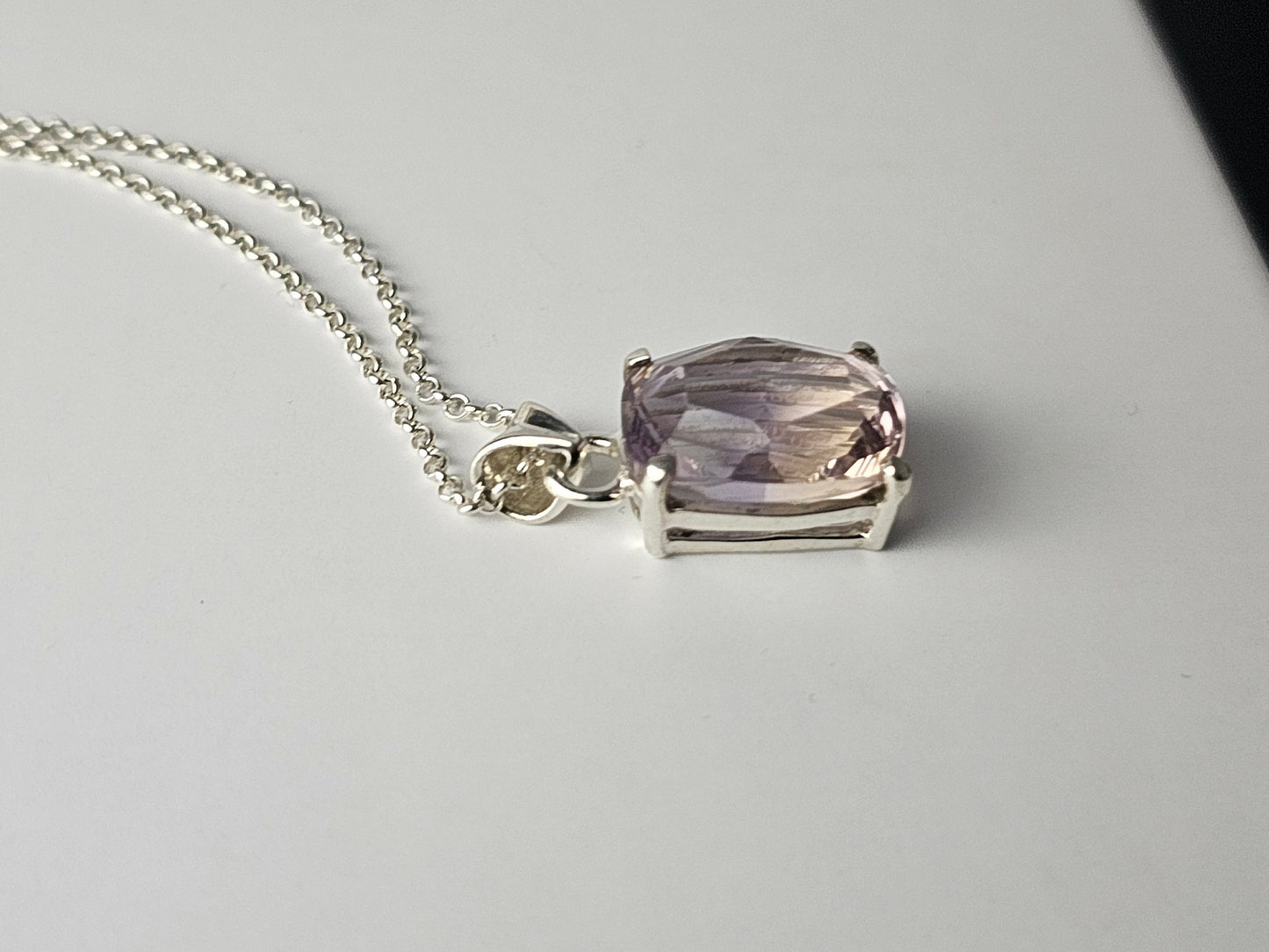 319) Ametrine Crystal Necklace 925 Silver