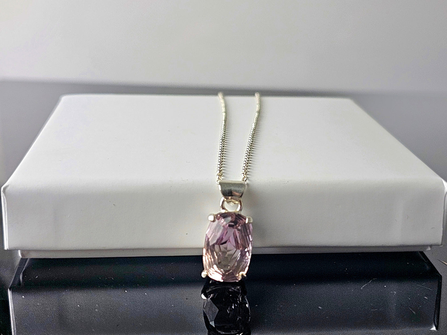 319) Ametrine Crystal Necklace 925 Silver