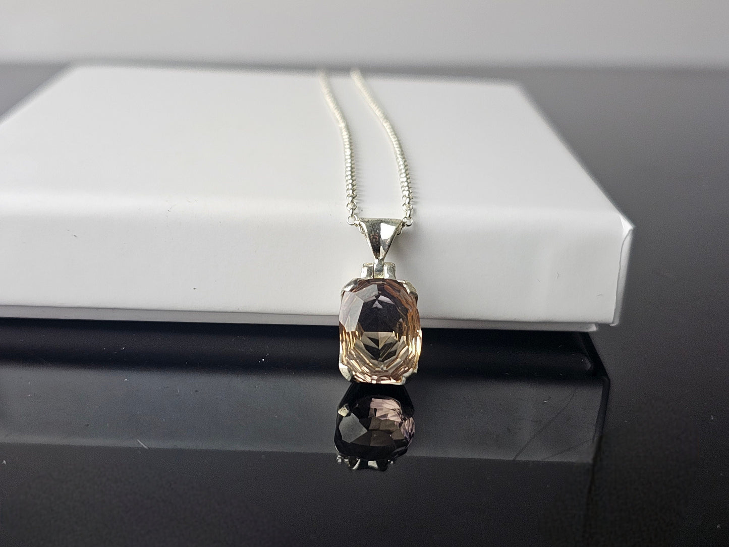 317) Ametrine Crystal Necklace 925 Silver