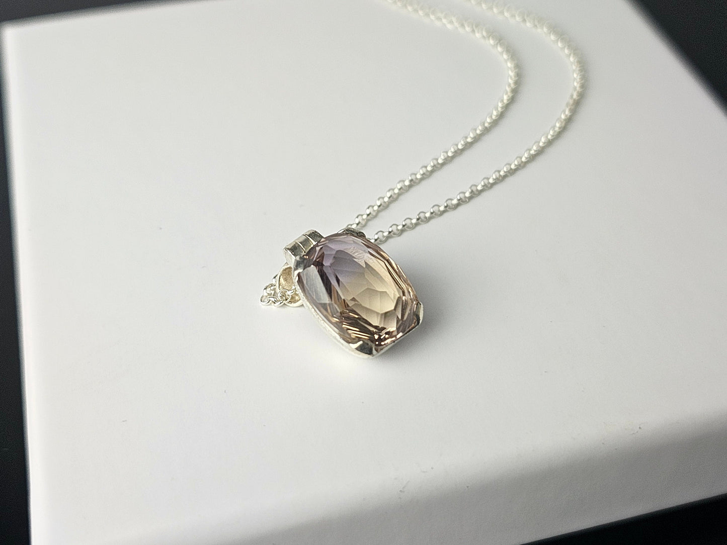 317) Ametrine Crystal Necklace 925 Silver