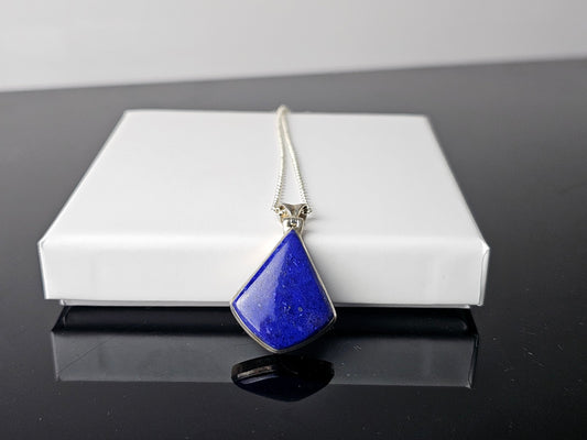 301) Lapis Lazuli Crystal Necklace 925 Silver