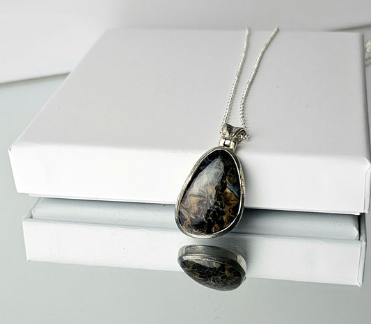 Pietersite Crystal Necklace 925 Silver (#97)