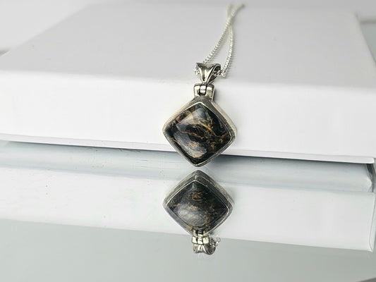 Pietersite Crystal Necklace 925 Silver (#98)