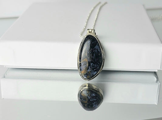 Pietersite Crystal Necklace 925 Silver (#93)