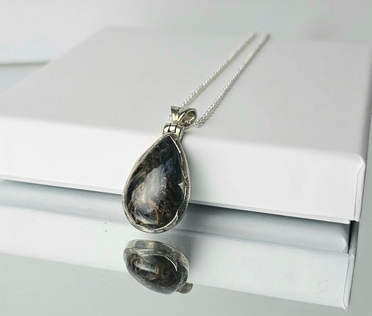 Pietersite Crystal Necklace 925 Silver (#91)