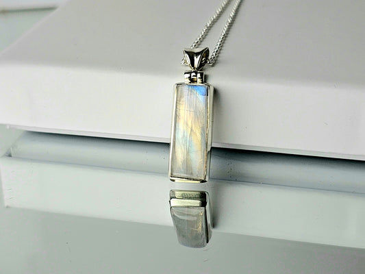 1) Moonstone Crystal Necklace 925 Silver