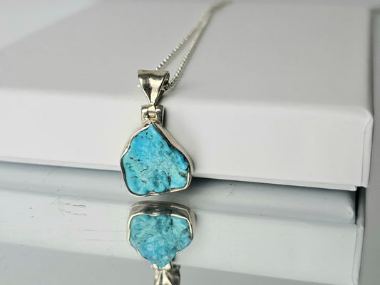 Turquoise Crystal Necklace 925 Silver (#191)