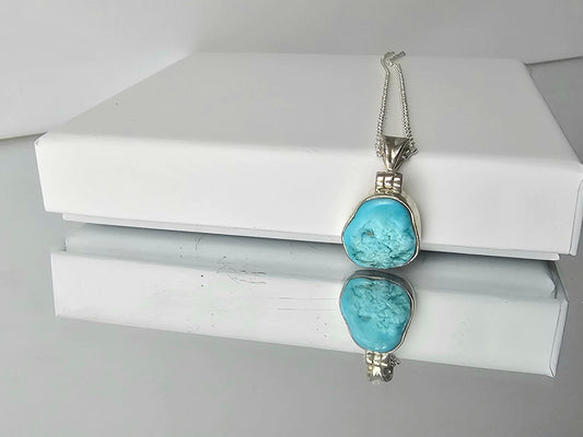 Turquoise Crystal Necklace 925 Silver (#190)