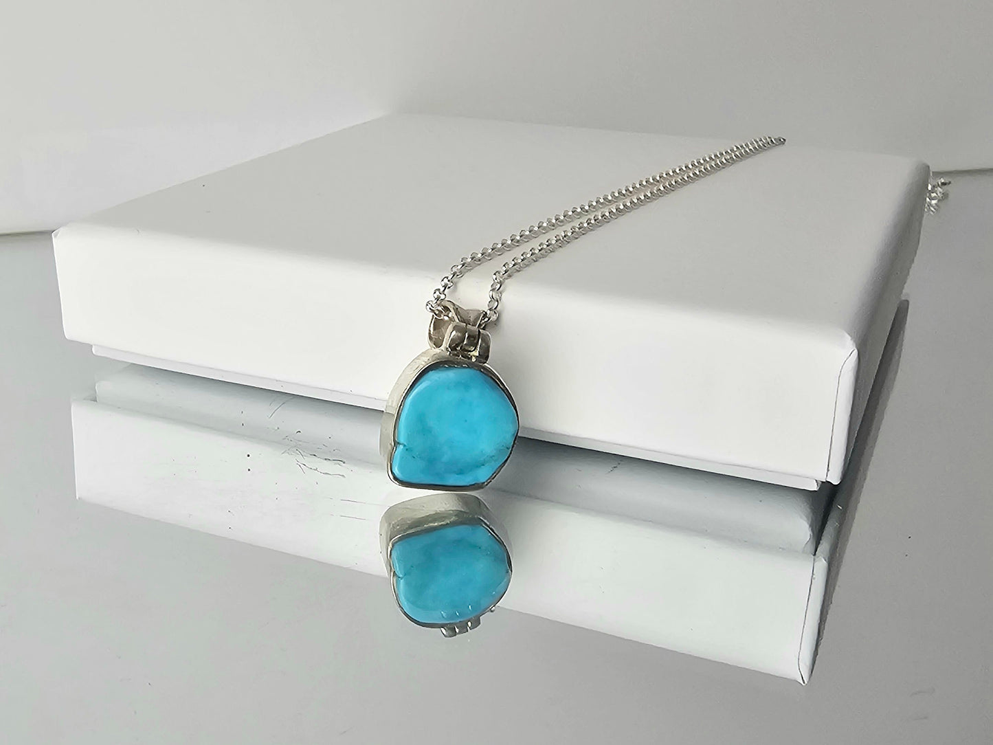 Turquoise Crystal Necklace 925 Silver (#189)