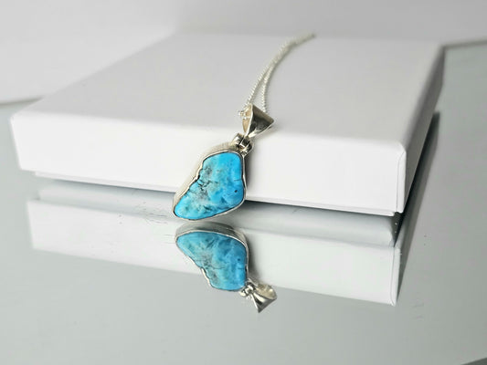 Turquoise Crystal Necklace 925 Silver (#188)