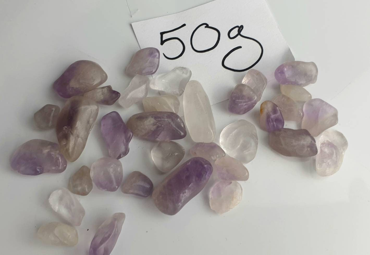 Small amethyst quartz crystal tumblestones 50g bag arts & crafts