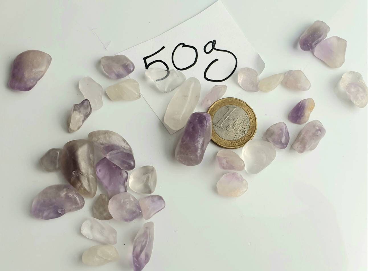 Small amethyst quartz crystal tumblestones 50g bag arts & crafts