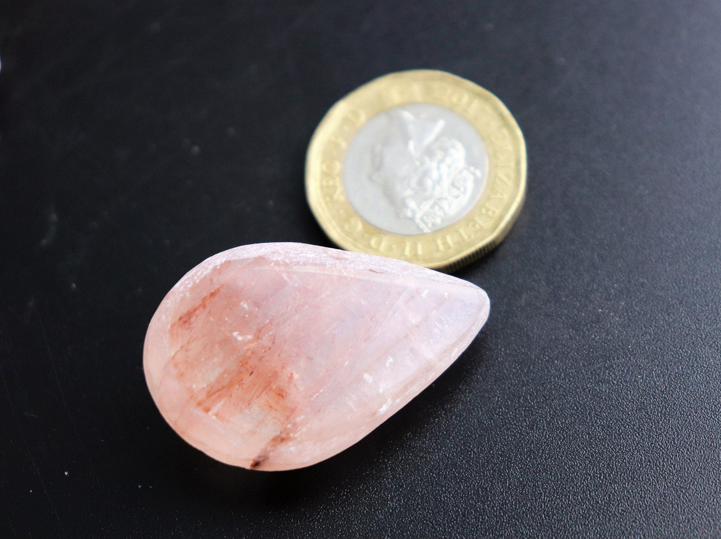 small red hematoid fire quartz crystal drop 