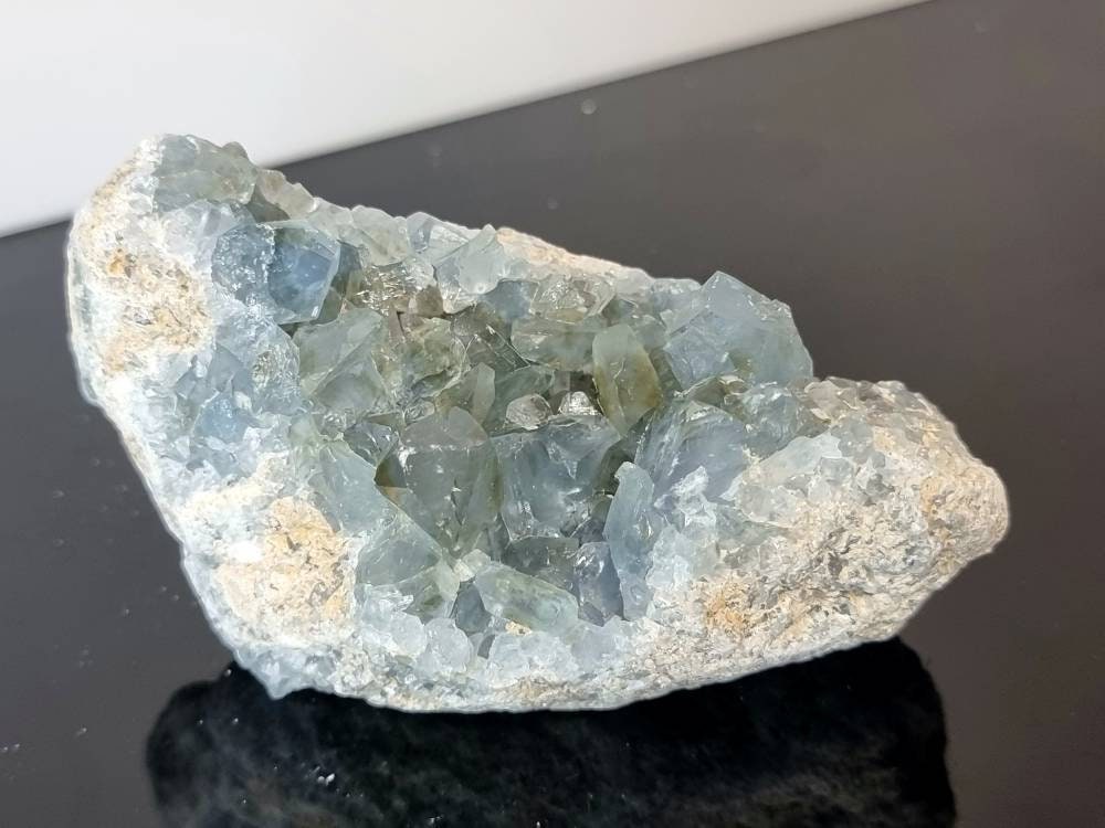 8) Celestite Crystal Geode