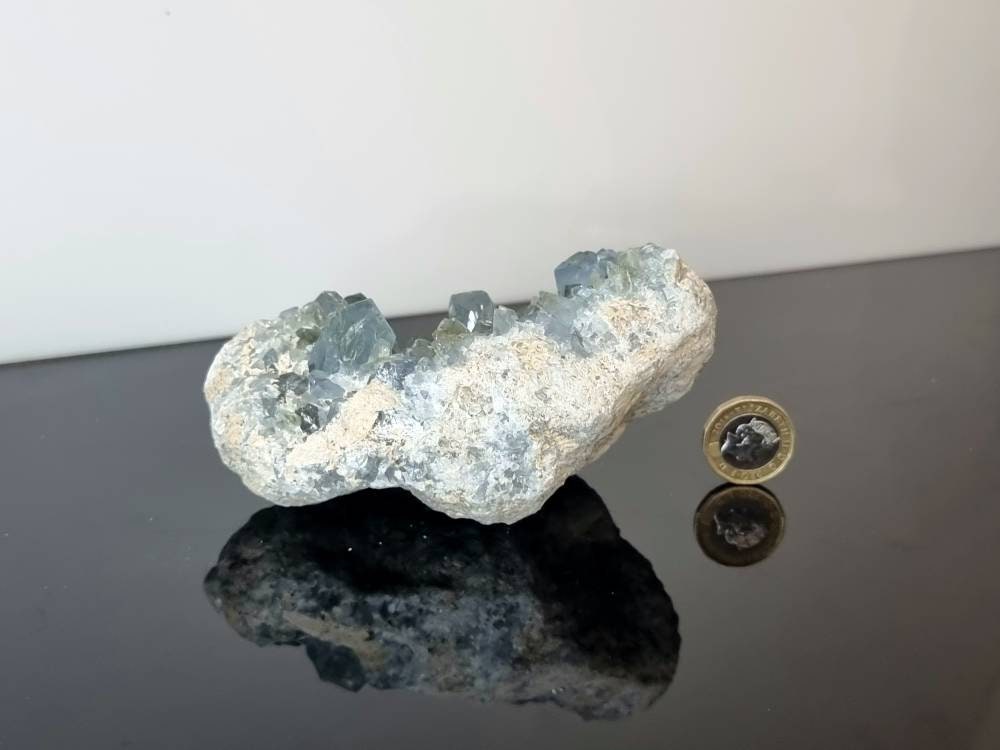 8) Celestite Crystal Geode