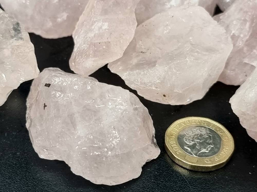 Rough rose quartz crystal