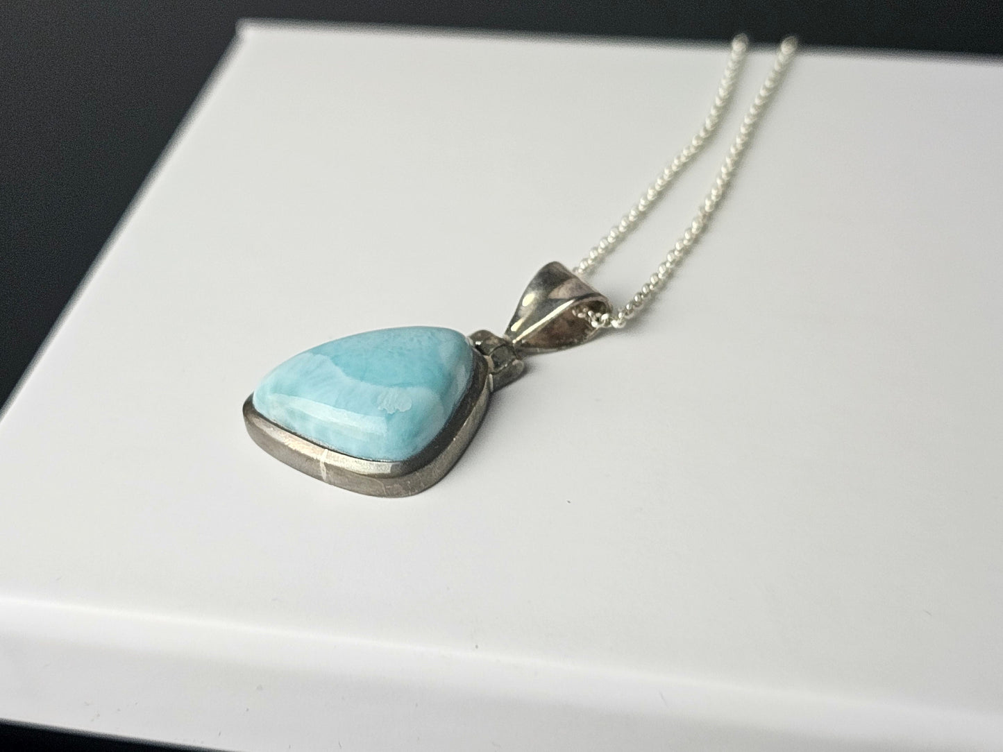 313) larimar crystal necklace 925 silver