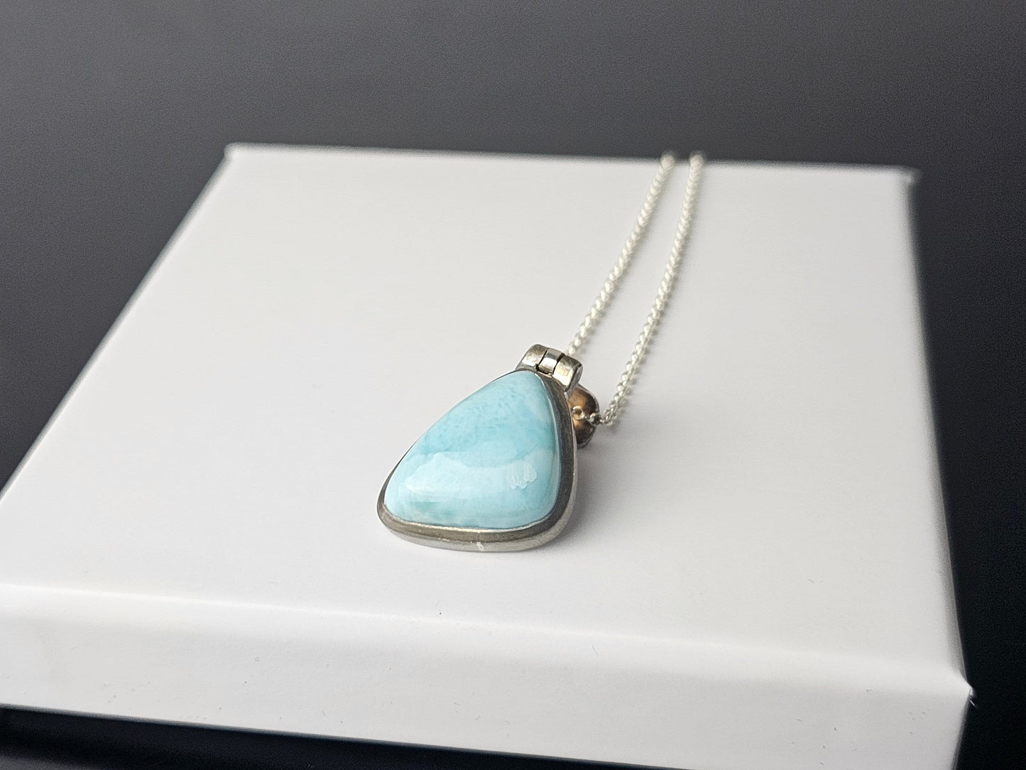 313) larimar crystal necklace 925 silver