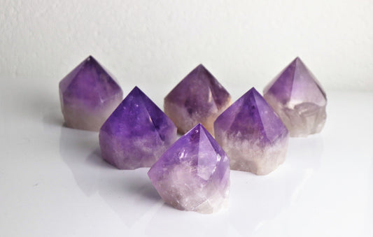 Amethyst crystal point top polished brazil