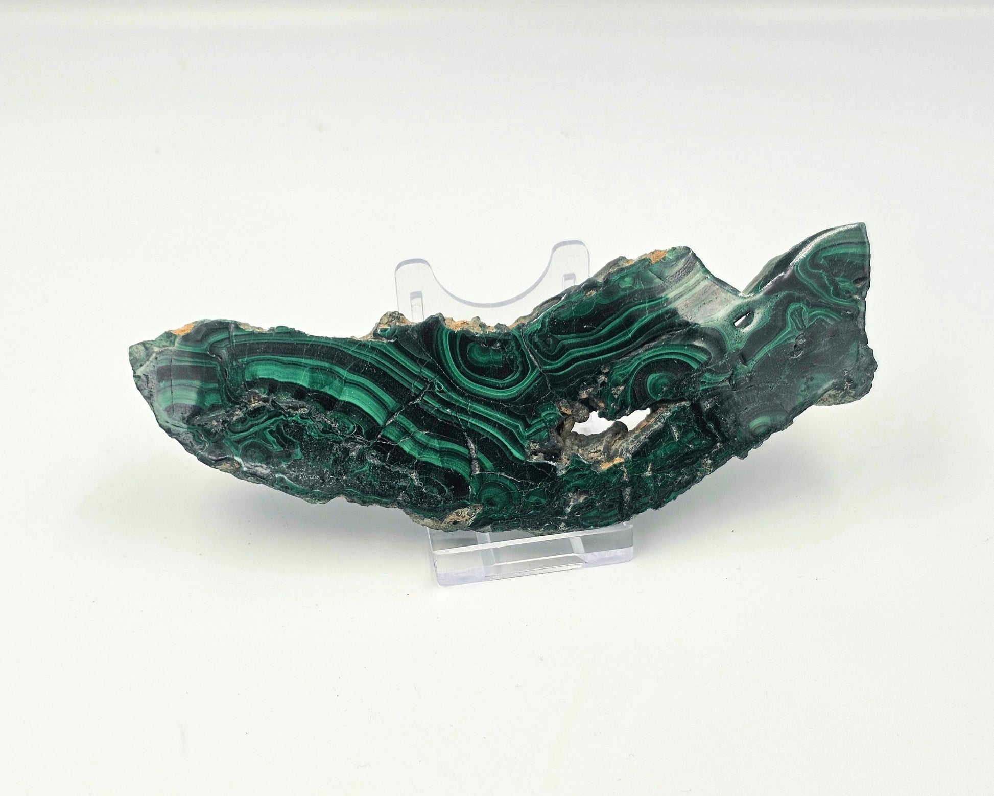 small malachite crystal slice