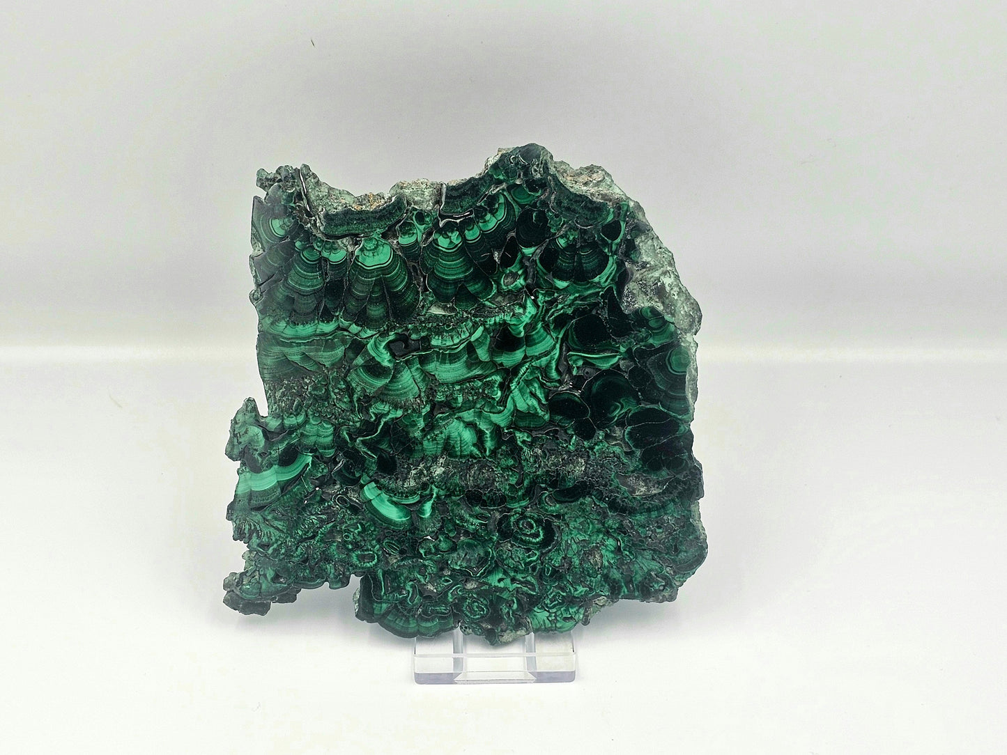 large malachite crystal slice