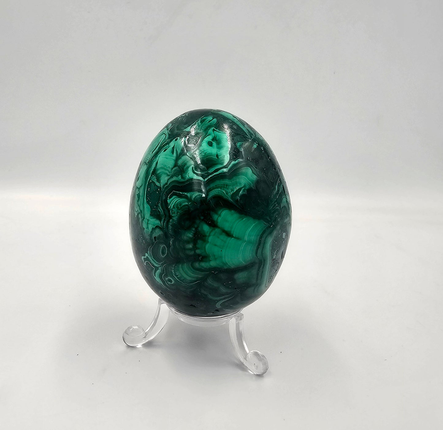 large fine malachite crystal egg